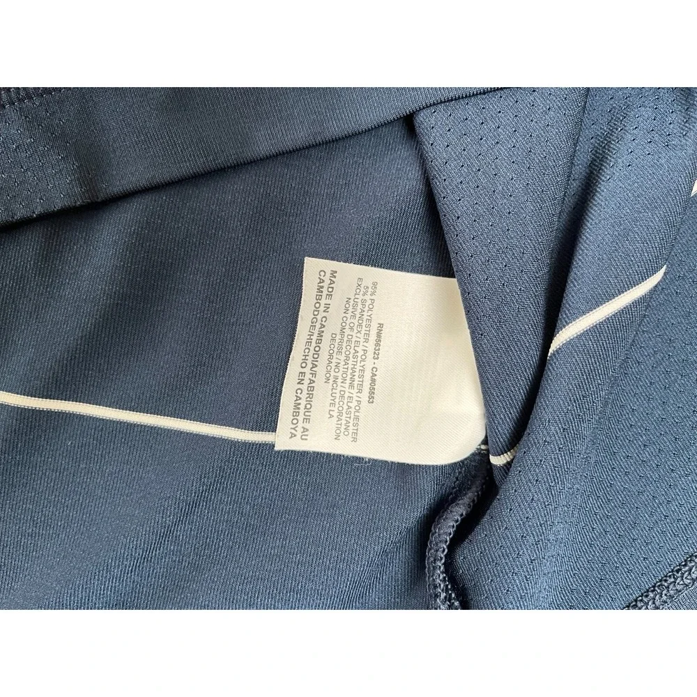 Nike Golf‎ Polo Shirt Men XL Blue  White Stripped Dri-Fit Polo Shirt Short Sleve